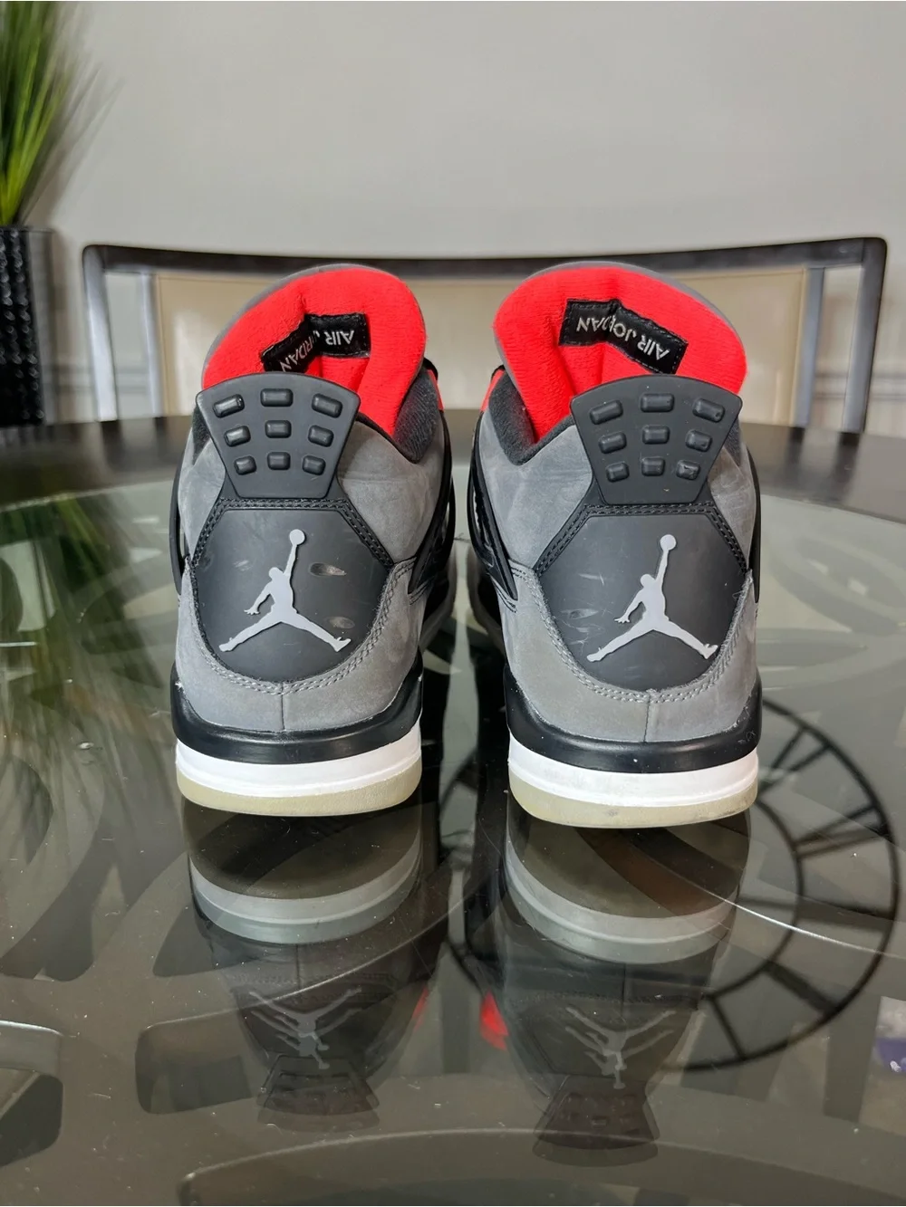 Nike Air Jordan 4 Retro Infrared Dark Grey Black White Mens Sz 8.5